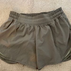 Army Green Lululemon Tracker Shorts Size 6